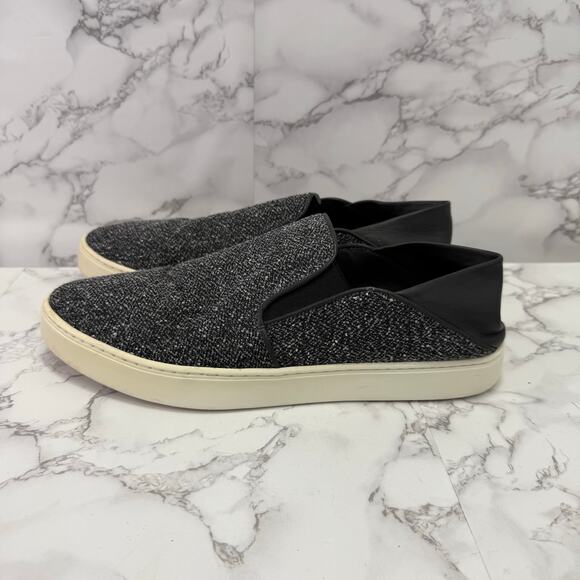 Vince. Women's Slip On Shoes sz 10 Wool Silk Leather Gray 25-OO - Picture 6 of 10